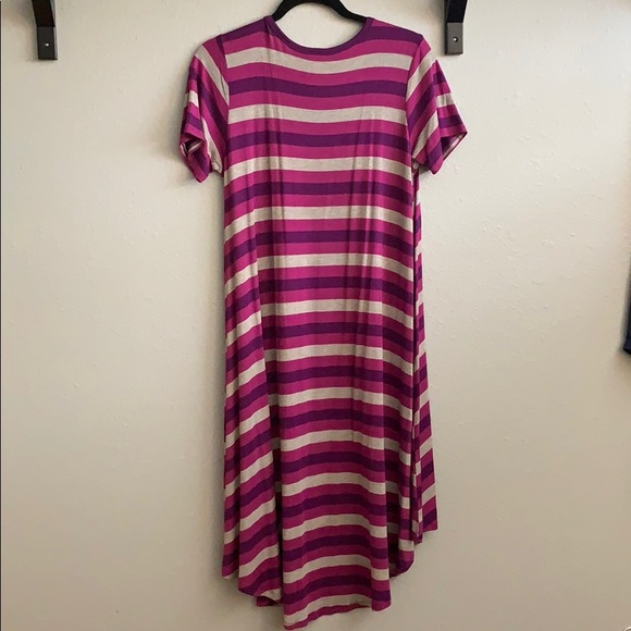 LuLaRoe Carly Dress in XS - Purple/Grey stripes - Picture 2 of 4